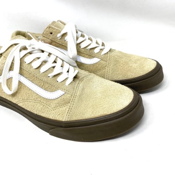 VANS Old Skool Hairy Suede Khaki Shoes For Men Low Top Skate Custom VN0005UAKHK - Picture 4 of 9